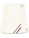 Miu Miu Pleated Wool And Mohair Midi Skirt In Neutrals