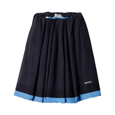 Pre-owned Miu Miu Pleated Poplin Skirt 'azure Blue' | Women's Size 36