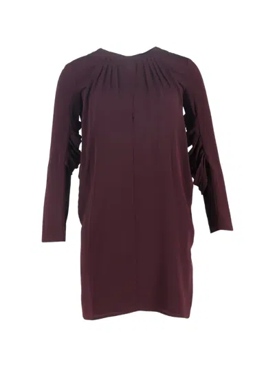 Pre-owned Miu Miu Pleated Silk Dress In Red