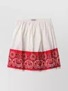Miu Miu Bandana Printed Cotton Poplin Miniskirt In White
