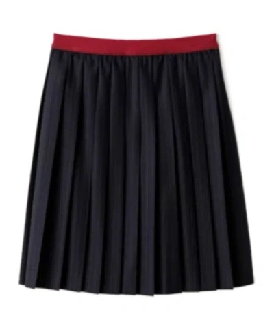 MIU MIU PLEATED PINSTRIPE MIDI SKIRT