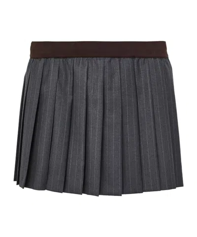 Miu Miu Pleated Skirt In Black
