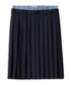 Miu Miu Miumiu Women Pleated Batavia Midi Skirt In Blue