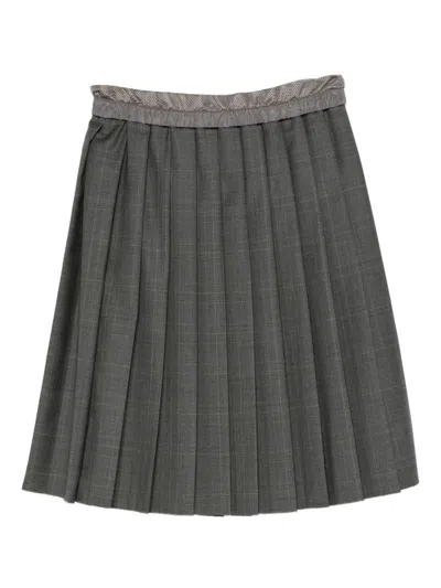 Miu Miu Pleated Skirt In Gray