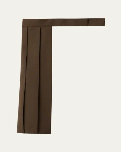 Miu Miu Pleated Skirt Panel In Brown