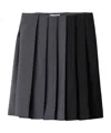Miu Miu Pleated Skirt In Hematite/black