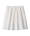 Miu Miu Cotton-linen Midi Skirt In White