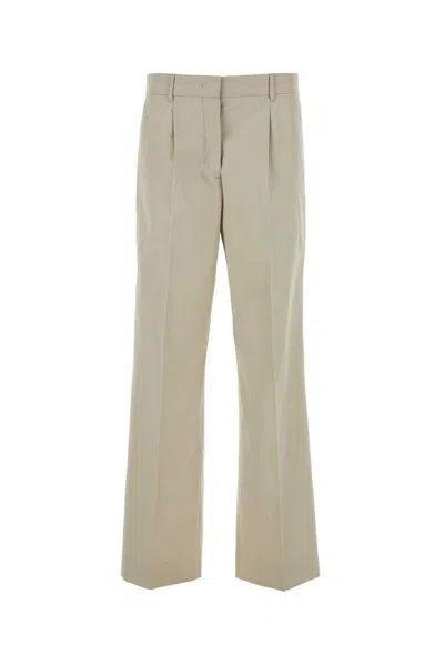 Miu Miu Pleated Tailored Pants In Beige