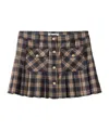 MIU MIU PLEATED TARTAN MINISKIRT