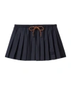Miu Miu Pleated Virgin Wool Mini Skirt In Black