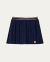 Miu Miu Pleated Wool Cashmere Mini Skirt In Blue