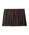 Miu Miu Drawstring Pleated Mini Skirt In Black