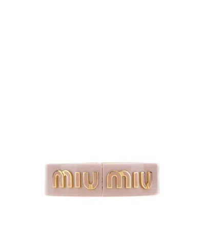 Miu Miu Plexiglas And Metal Bracelet In Yellow