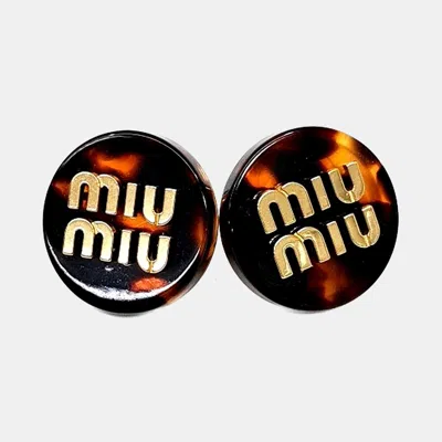 Pre-owned Miu Miu Plexiglass Clip-on Earrings In Multicolor