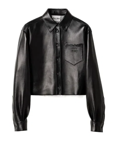 MIU MIU PLONGÉ NAPPA LEATHER SHIRT