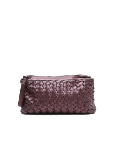 Miu Miu Plum Woven Zip Clutch Bag In White
