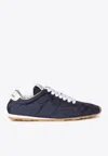 Miu Miu Plume Leather Low-top Sneakers In Blue