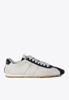 Miu Miu Plume Leather Low-top Sneakers In White