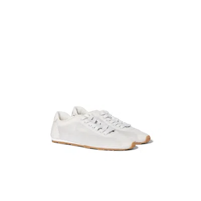 Miu Miu Plume Mesh Fabric Sneakers In White
