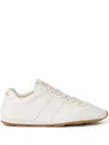 Miu Miu Leather Plume Low-top Sneakers Rubber Sole In White