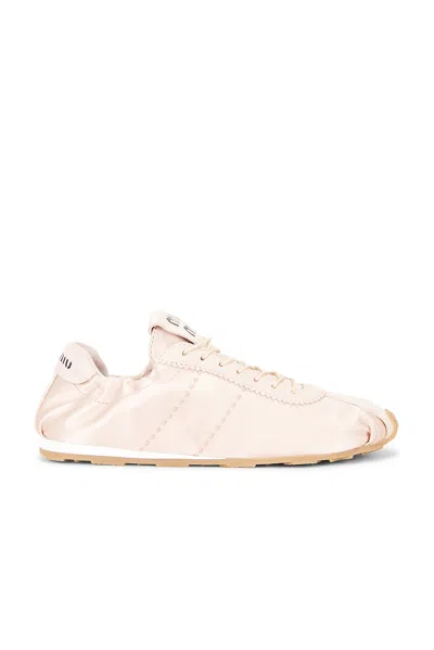 Miu Miu Plume Raso Sneaker In Pink