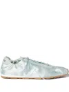 Miu Miu Plume Satin Sneakers In Green