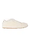 Miu Miu Lace-up Shoes With Faux Fur Texture In White