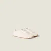 Miu Miu Lace-up Shoes With Faux Fur Texture In White