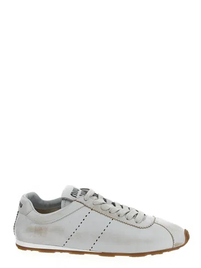Miu Miu Plume Sneaker In White