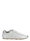 Miu Miu Plume Low-top Leather Sneakers In White
