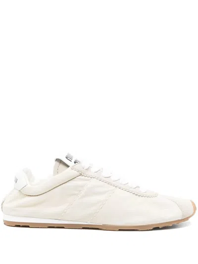 Miu Miu Plume Mesh Low Top Sneaker In White