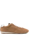 Miu Miu Suede Low-top Sneakers Rubber Sole In Brown