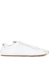 Miu Miu Logo-patch Suede Sneakers In White