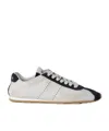 Miu Miu Plume Leather And Suede Sneakers With Used Effect In White