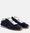 Miu Miu Sneakers Plume In Pelle Scamosciata Blu Navy Donna In Blue