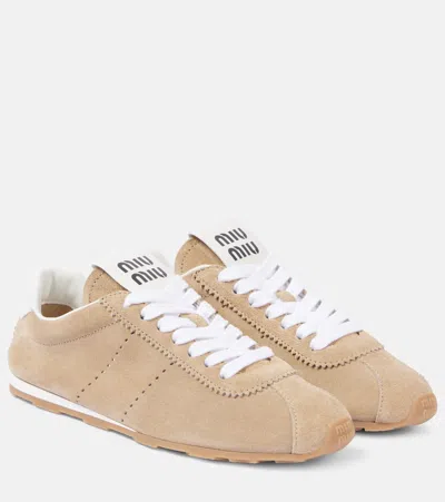 MIU MIU PLUME SUEDE SNEAKERS