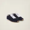 Miu Miu Plume Low Top Sneakers Technical Fabric In Blue