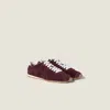 Miu Miu Plume Suede Sneakers In Brown