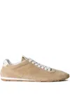 Miu Miu Suede Bicolor Retro Trainer Sneakers In Neutrals