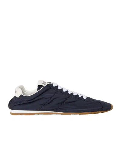 Miu Miu Plume Suede Sneakers In Black