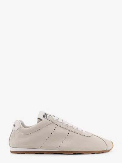 Miu Miu White Lace Up Sneakers