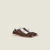 Miu Miu Fabric And Suede Low Top Sneakers Contrast Sole In Brown