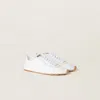 Miu Miu Plume Technical Fabric And Suede Sneakers In White