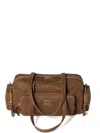 Miu Miu Dual Handle Shoulder Bag Pockets In Brown