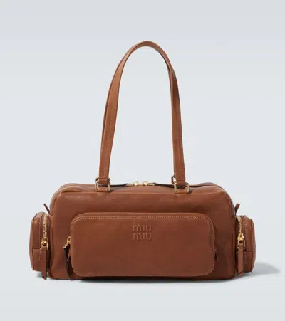 Miu Miu Pocket Leather Tote Bag