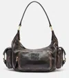 Miu Miu Pocket Medium Leather Shoulder Bag In Brown