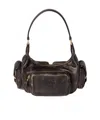 Miu Miu Pocket Nappa Leather Top-handle Bag In Brown