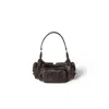 Miu Miu Womens Caffe Pocket Leather Top Handle Bag In Brown
