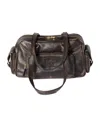 Miu Miu Pocket Nappa Leather Top-handle Bag In Brown