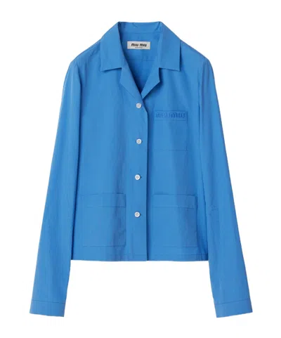 Miu Miu Pocket Shirt In Blue